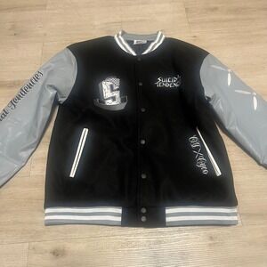 Suicidal Tendencies Varsity Jacket Black‎ Grey Mens Size L NWOT Rancid Madball